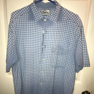 Men’s quiksilver blue plaid button up shirt xl